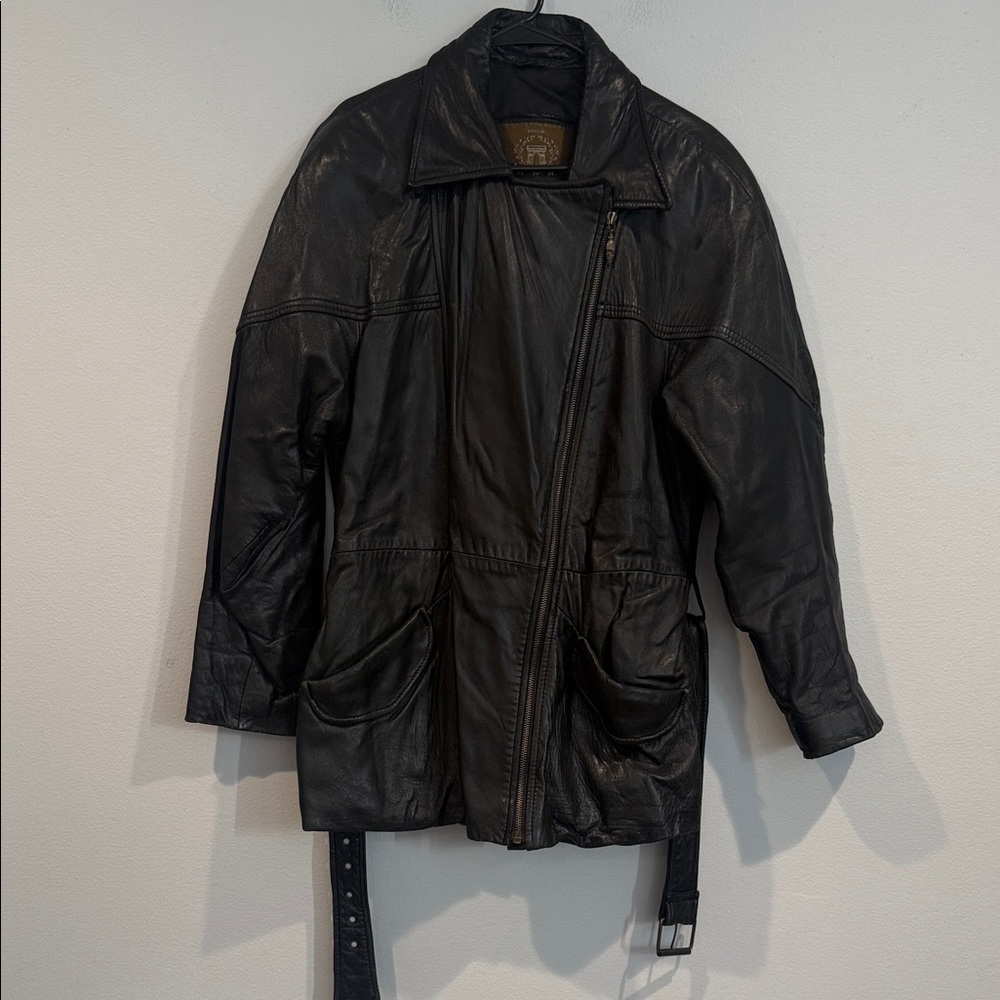 Express Avenue De L’Oprea Black Leather Field Jacket